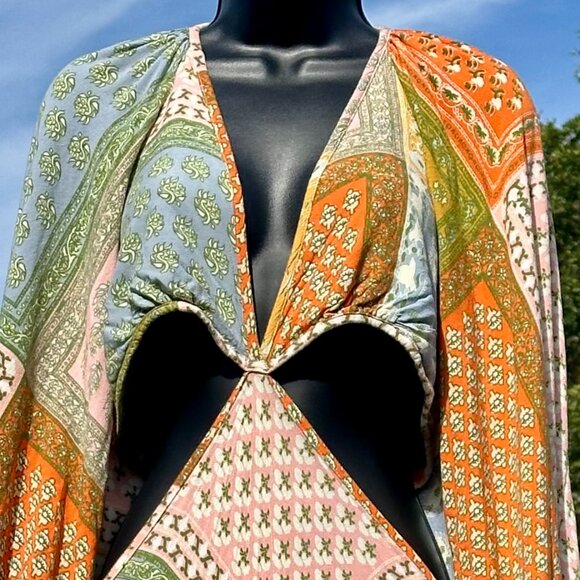 Jen's Pirate Booty Sonora Dress Daydream Patchwork Cut Out Boho Maxi Size M EUC - Picture 3 of 16